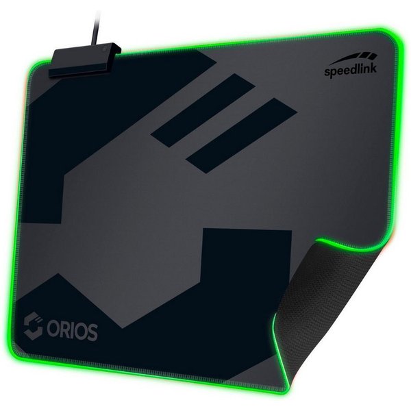 Speedlink Mauspad ORIOS M LED Beleuchtung Gaming Maus-Pad PC, Gaming-Mousepad, Aufrollbar, rutschfest, flach (3mm)
