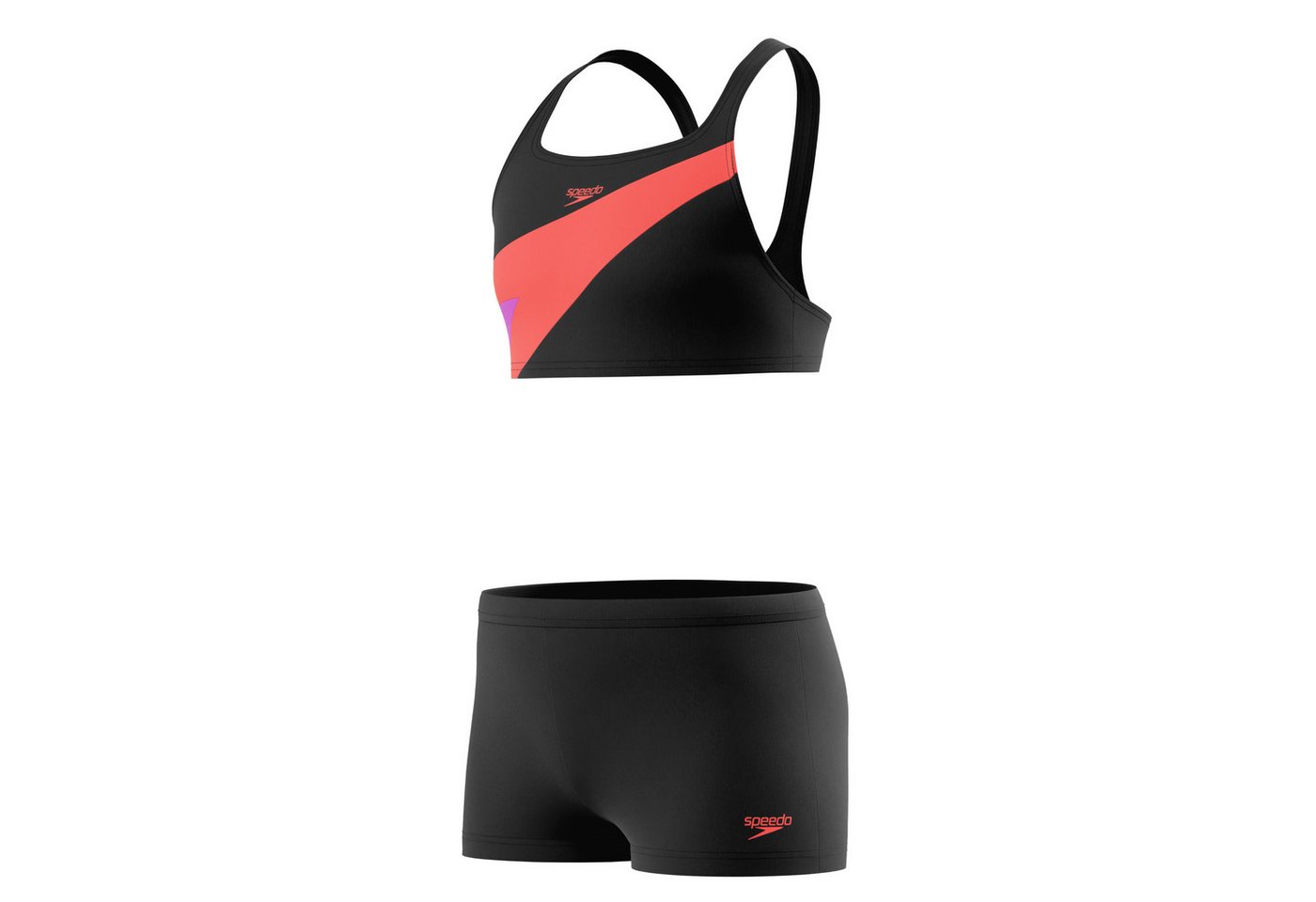 Speedo Bustier-Bikini HYPERBOOM BUTTERFLY BACK 2PC BLK/PNK – Bild 3 von 5