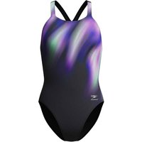 SPEEDO Damen Schwimmanzug FL PLACEMENT PRINTED POWERBACK, Größe 44 in Schwarz