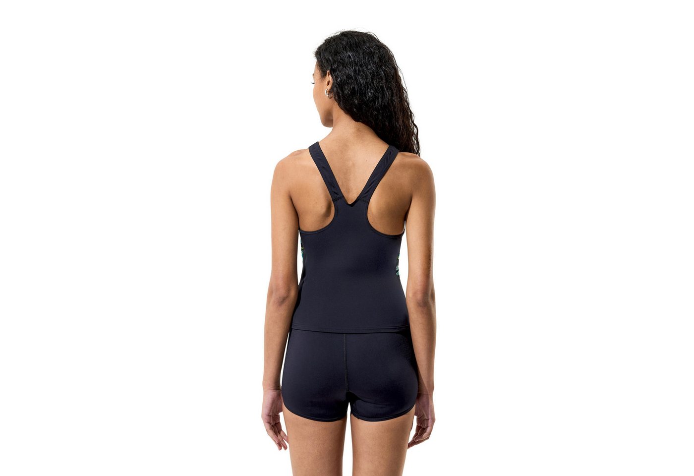 Speedo Tankini HYPERBOOM SPLICE TANKINI SET BLK/GRN mit Vier-Wege-Stretch, chlorbeständig – Bild 3 von 5