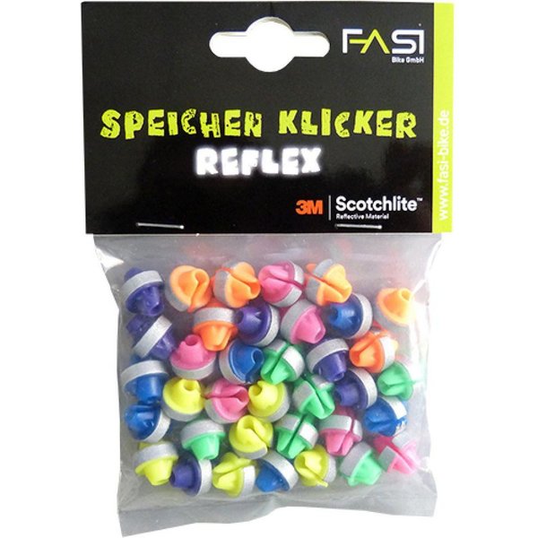 Fasi Speichennippel FASI Reflektor-Speichenklicker 36 Stück - bunt, 3M Scotchlite