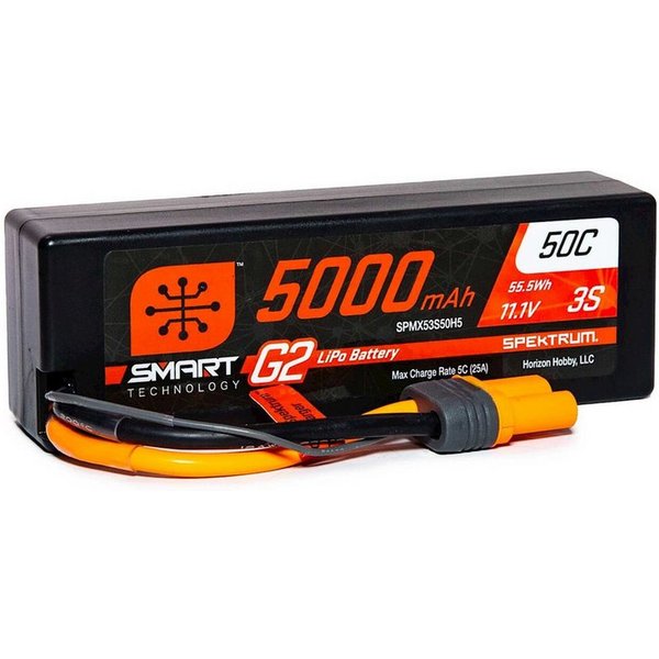 Spektrum Spektrum Lipo Akku 5000mAh 3S 11,1V Smart G2 50C Hard Case IC5 RC-Ladegerät