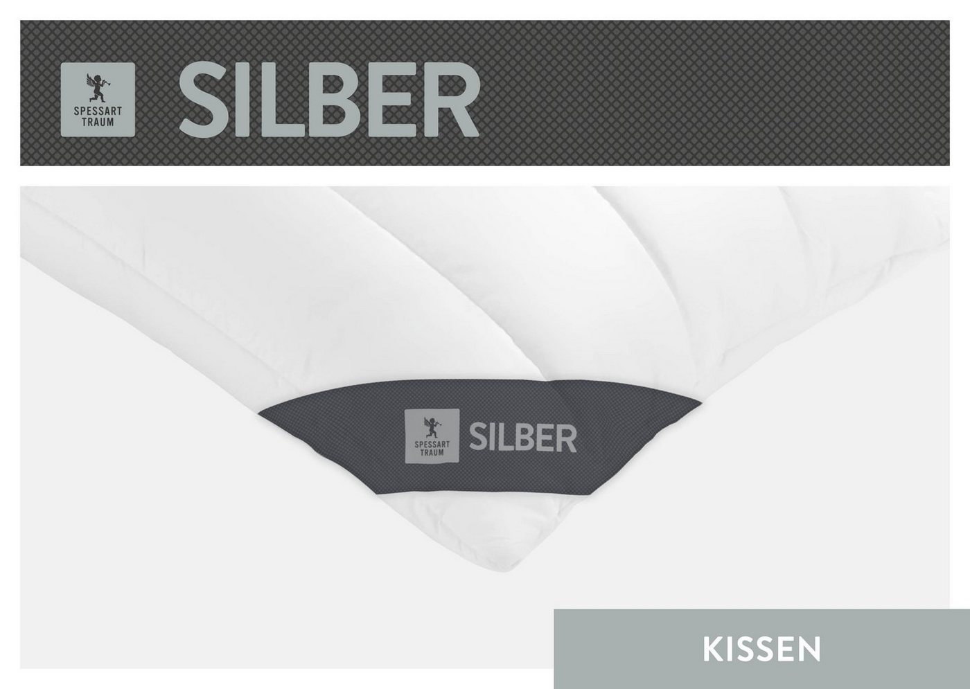 SPESSARTTRAUM Baumwollkissen Silber, hergestellt in Deutschland, allergikerfreundlich – Bild 3 von 5
