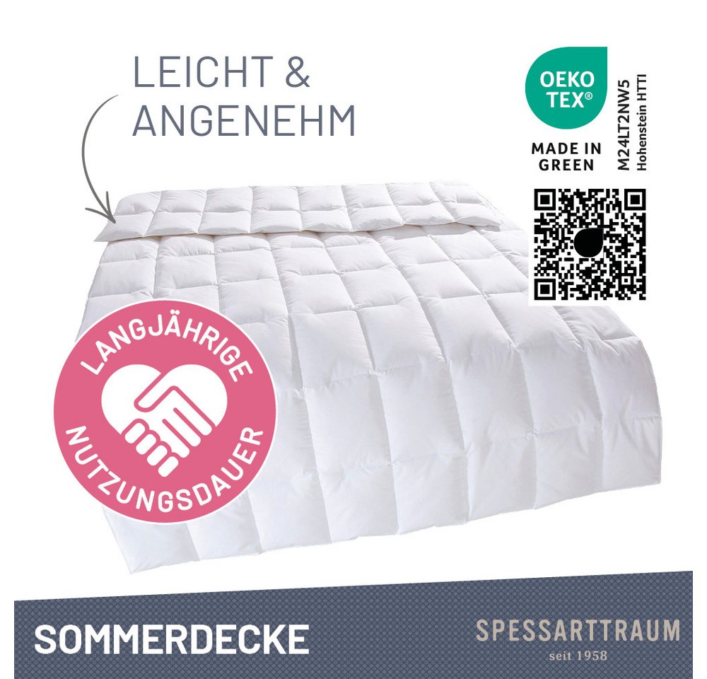 SPESSARTTRAUM Daunenbettdecke First Class, Füllung: 90% Daunen / 10% Federn, Klasse 1, Downpass zertifiziert, Bezug: 100% Baumwolle, Made in Green, Hausstauball – Bild 2 von 5