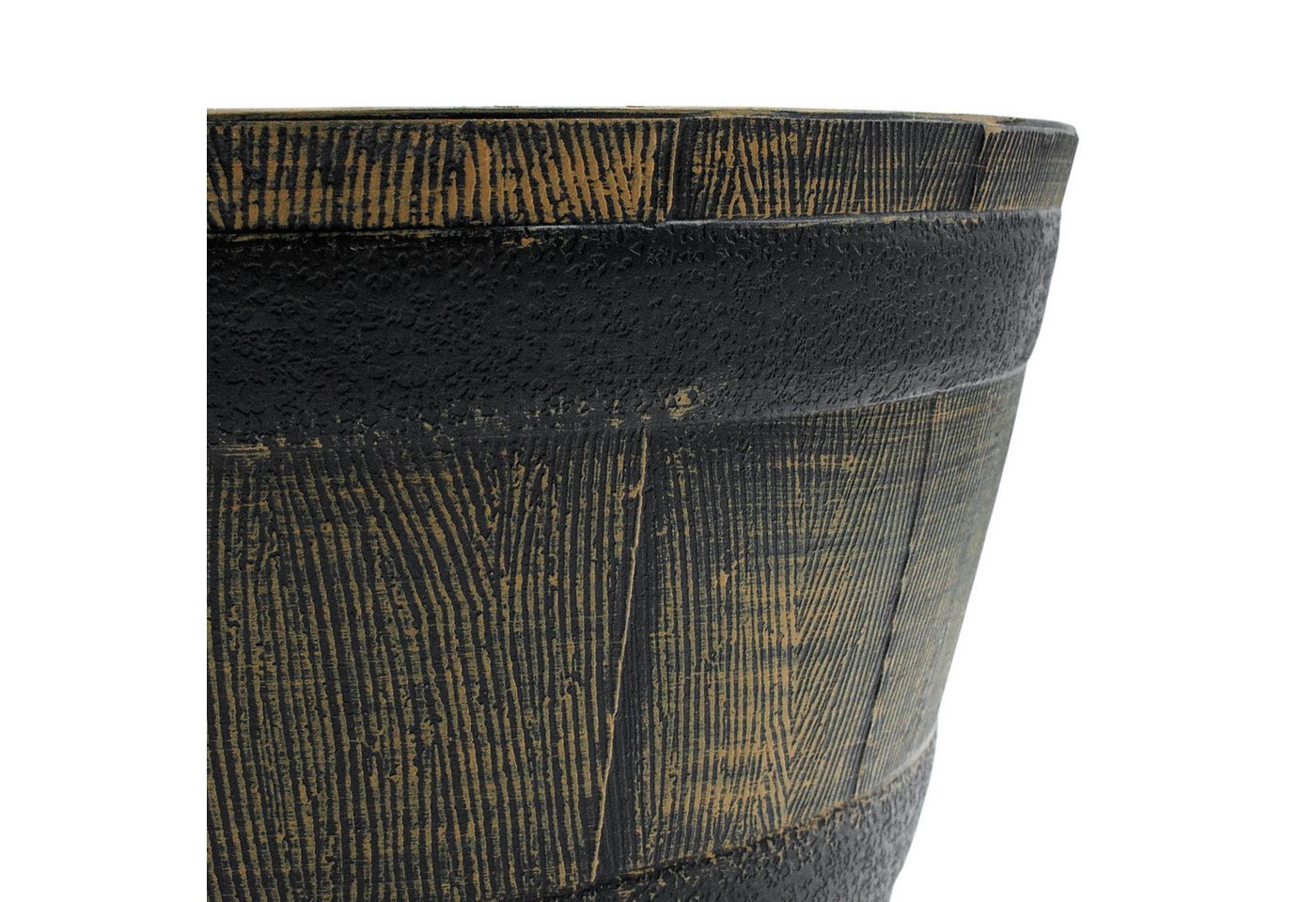 Spetebo Blumentopf oder Wasserkübel aus Kunststoff in Eichenfass Optik (Anazhl, 1 St., Stück), in rustikalem Used Look – Bild 3 von 5