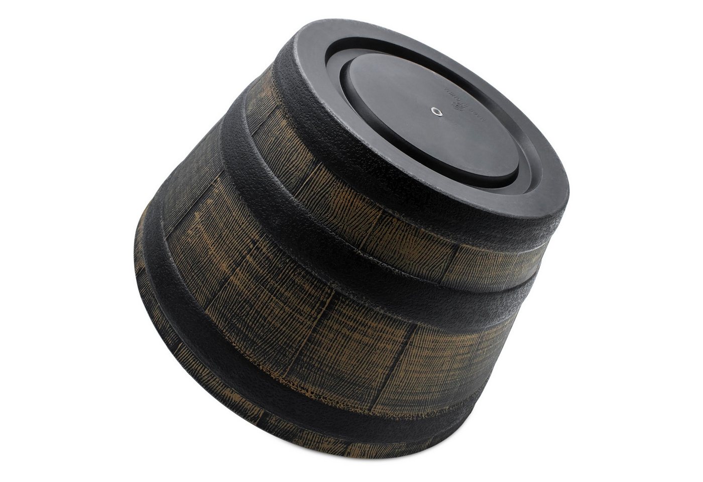 Spetebo Blumentopf oder Wasserkübel aus Kunststoff in Eichenfass Optik (Anazhl, 1 St., Stück), in rustikalem Used Look – Bild 4 von 5