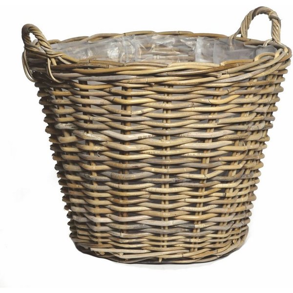 Spetebo Blumentopf Pflanzkorb mit Henkel - Weide / natur - 45 cm (Stück, 1 St., Pflanzkorb), Dekorativer Pflanzkorb aus Weide