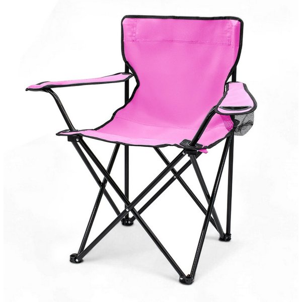 Spetebo Campingstuhl Campingstuhl mit Getränkehalter - pink (Stück, 1 St), Camping Strand und Garten Klappstuhl mit Tragetasche