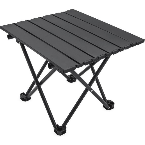 Spetebo Campingtisch Klapptisch schwarz mit Tragetasche - mit einrollbarer Tischplatte (Anzahl, 1-St., Stück), platzsparend verstaubar