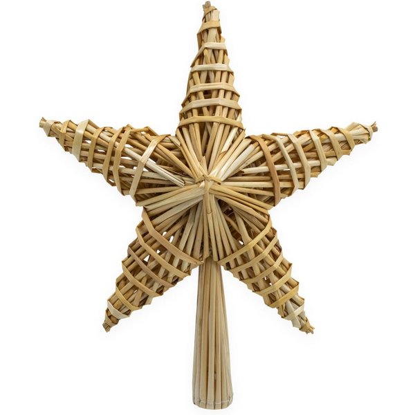 Spetebo Christbaumspitze Strohstern klassisch traditionell - 30 cm (1-tlg), nachhaltig und umweltfreundlich