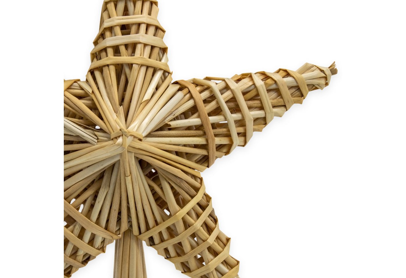 Spetebo Christbaumspitze Strohstern klassisch traditionell - 30 cm (1-tlg), nachhaltig und umweltfreundlich – Bild 3 von 5