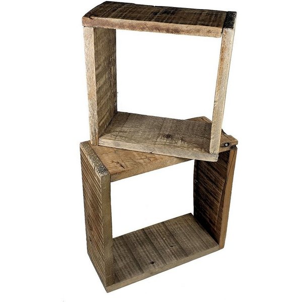 Spetebo Dekoobjekt Holz Deko Würfel - 2er Set (2er Set, 2 St., Hängeregal), Würfelregal zum Hängen oder Stellen