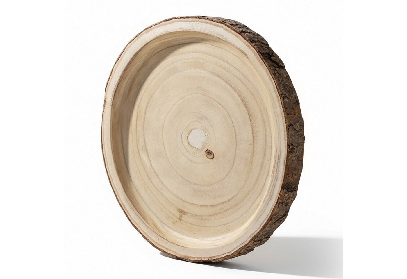Spetebo Dekotablett Echtholz Baumscheibe mit gefräster Vertiefung - 28-30 cm (Anzahl, 1 St., Stück), ideal für Dekorationen – Bild 3 von 5