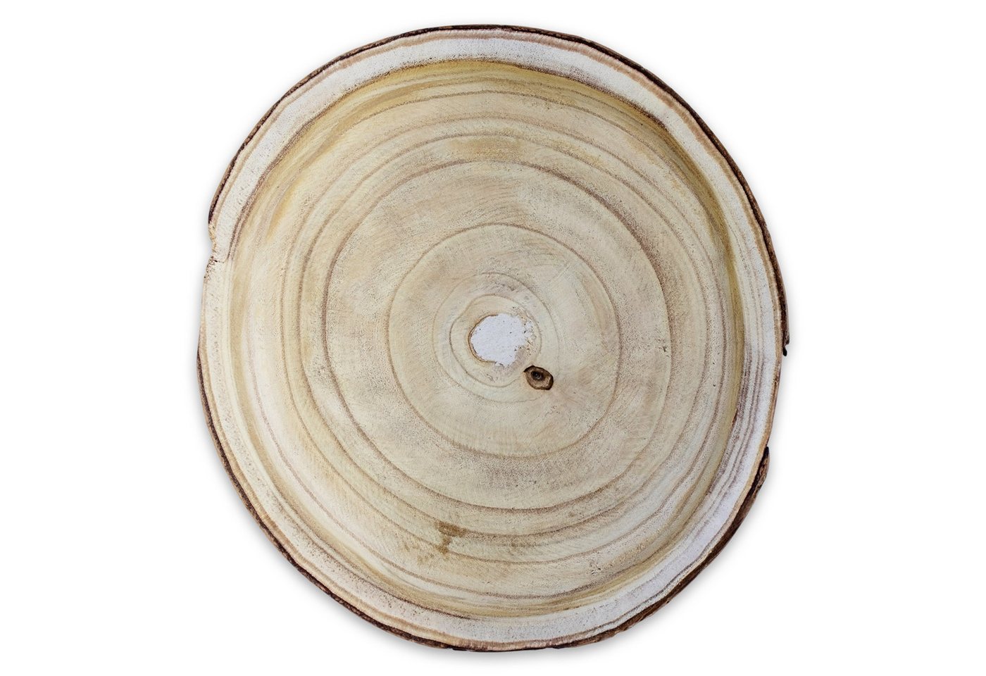 Spetebo Dekotablett Echtholz Baumscheibe mit gefräster Vertiefung - 28-30 cm (Anzahl, 1 St., Stück), ideal für Dekorationen – Bild 4 von 5