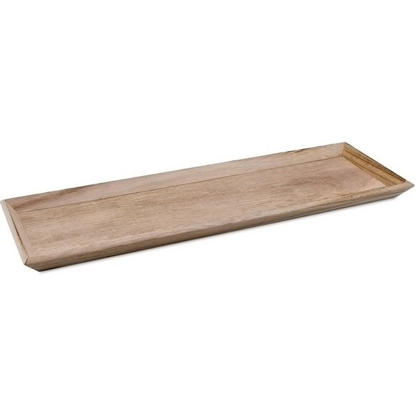 Spetebo Dekotablett Holz Deko Tablett rechteckig (Stück, 1 St., Dekotablett), Kerzentablett natur mit schrägem Rand