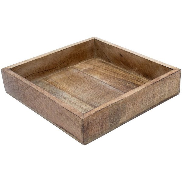 Spetebo Dekotablett Mango Servier Tablett quadratisch - 25 cm (Packung, 1 tlg), Deko Holz Schale eckig