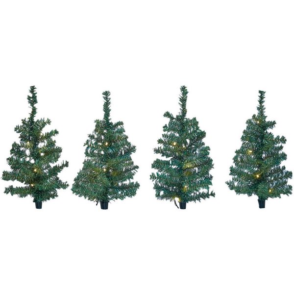Spetebo Gartenstecker Lichterbäumchen Gartenstecker - 4er Set / 40 LED (Set, 4er) Weihnachts Deko Garten Beleuchtung künstlicher Weihnachtsbaum