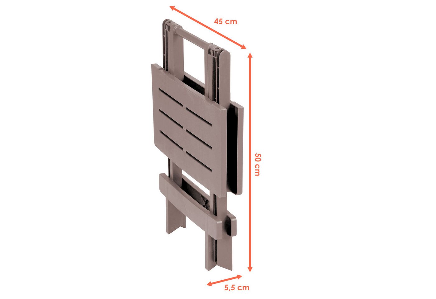 Spetebo Gartentisch Kunstoff Klapptisch ADIGE - braun (Stück, 1-St., Kunststoff Tisch), Garten Beistelltisch klappbar – Bild 3 von 4
