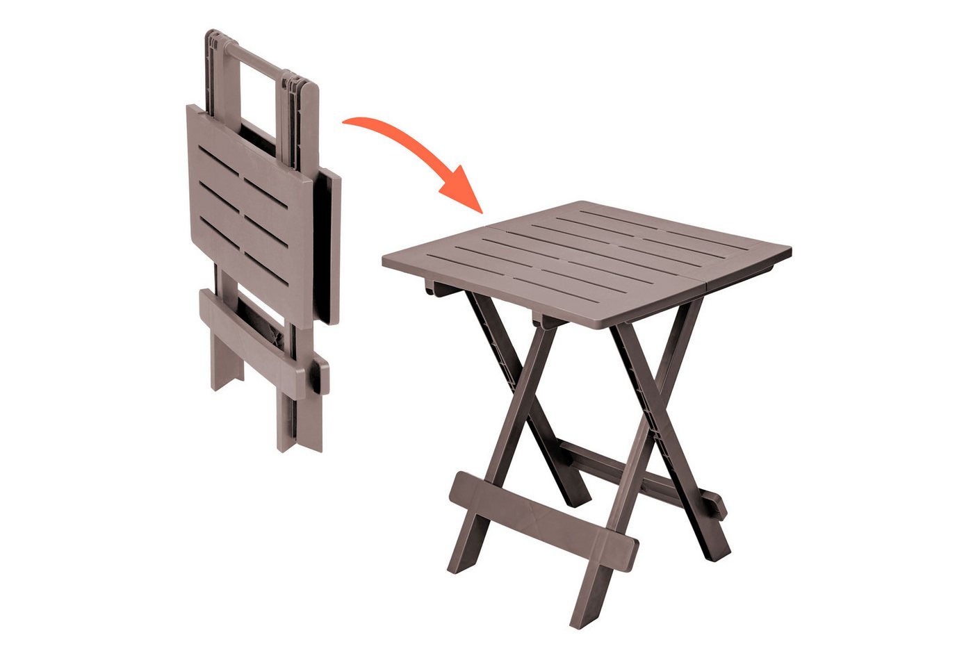 Spetebo Gartentisch Kunstoff Klapptisch ADIGE - braun (Stück, 1-St., Kunststoff Tisch), Garten Beistelltisch klappbar – Bild 4 von 4