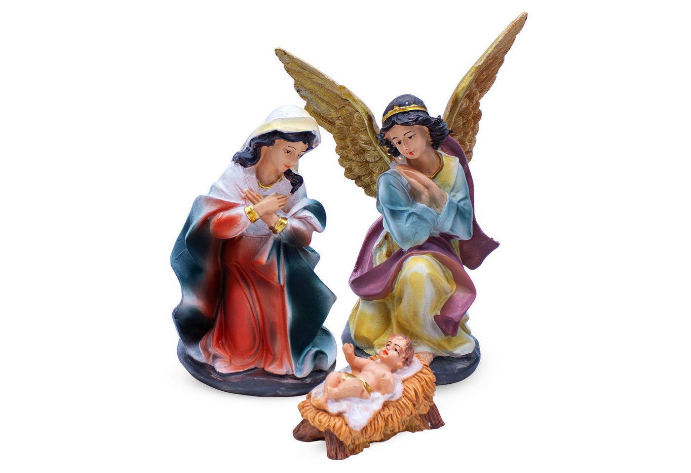 Spetebo Krippe XL Weihnachtskrippe Figuren Set - 10-teilig (10-tlg), Krippen Stall Zubehör Tisch Dekoration - Weihnachten Advent Deko – Bild 3 von 5