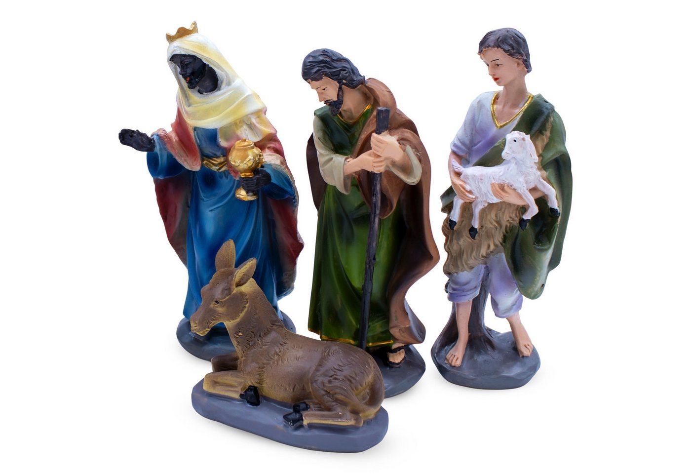 Spetebo Krippe XL Weihnachtskrippe Figuren Set - 10-teilig (10-tlg), Krippen Stall Zubehör Tisch Dekoration - Weihnachten Advent Deko – Bild 5 von 5