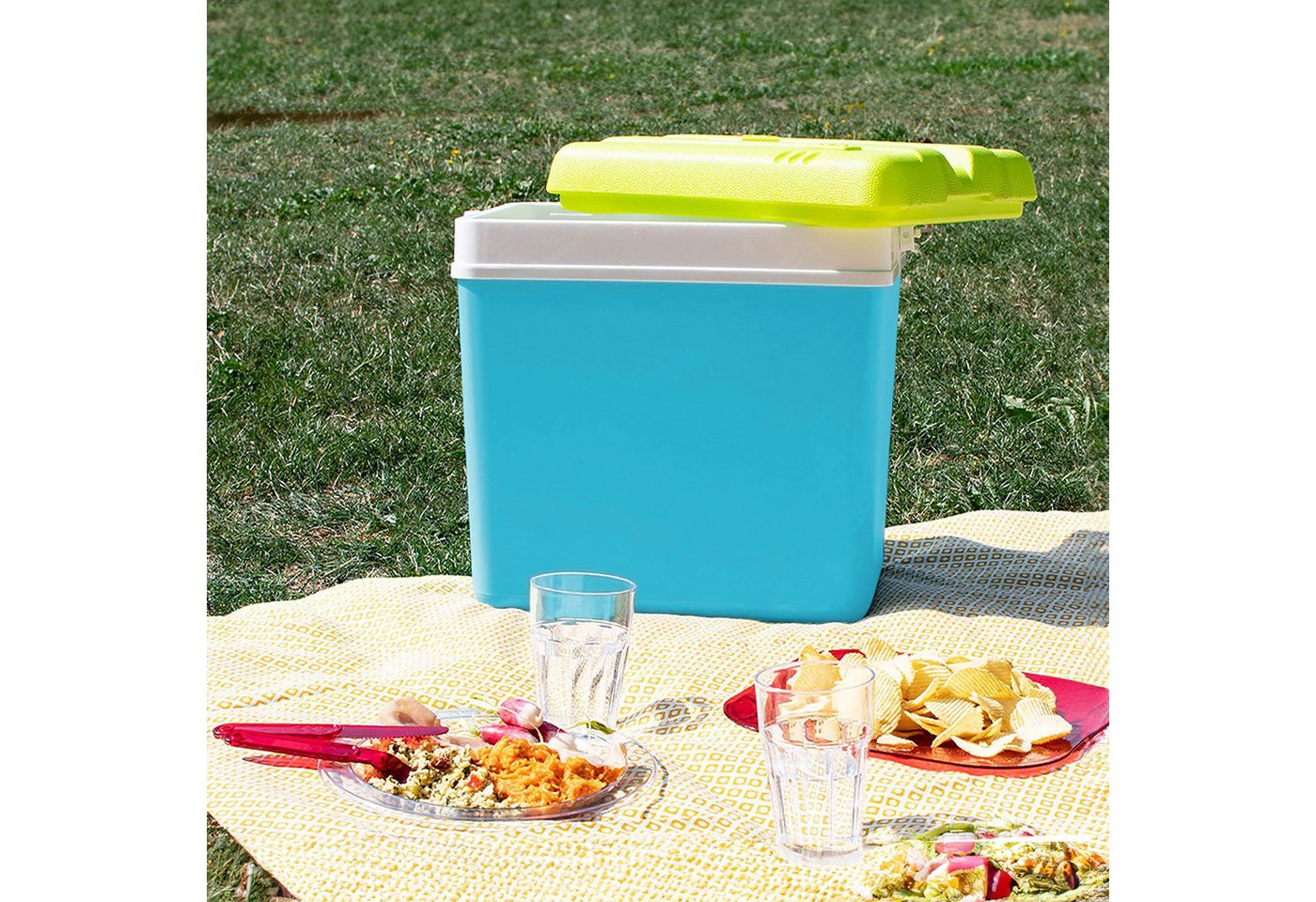 Spetebo Kühlbox Kühlbox aus Kunststoff, 24 l, Outdoor Thermobox mit Tragegriff – Bild 4 von 4