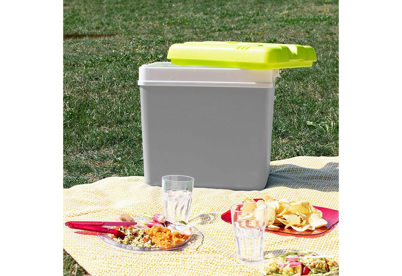 Spetebo Kühlbox Kühlbox aus Kunststoff, 24 l, Outdoor Thermobox mit Tragegriff – Bild 4 von 4
