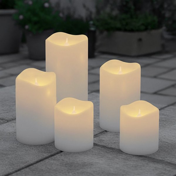 Spetebo LED Dekoobjekt LED Echtwachskerze warm weiß mit Timer, LED fest integriert, mit Timer Funktion