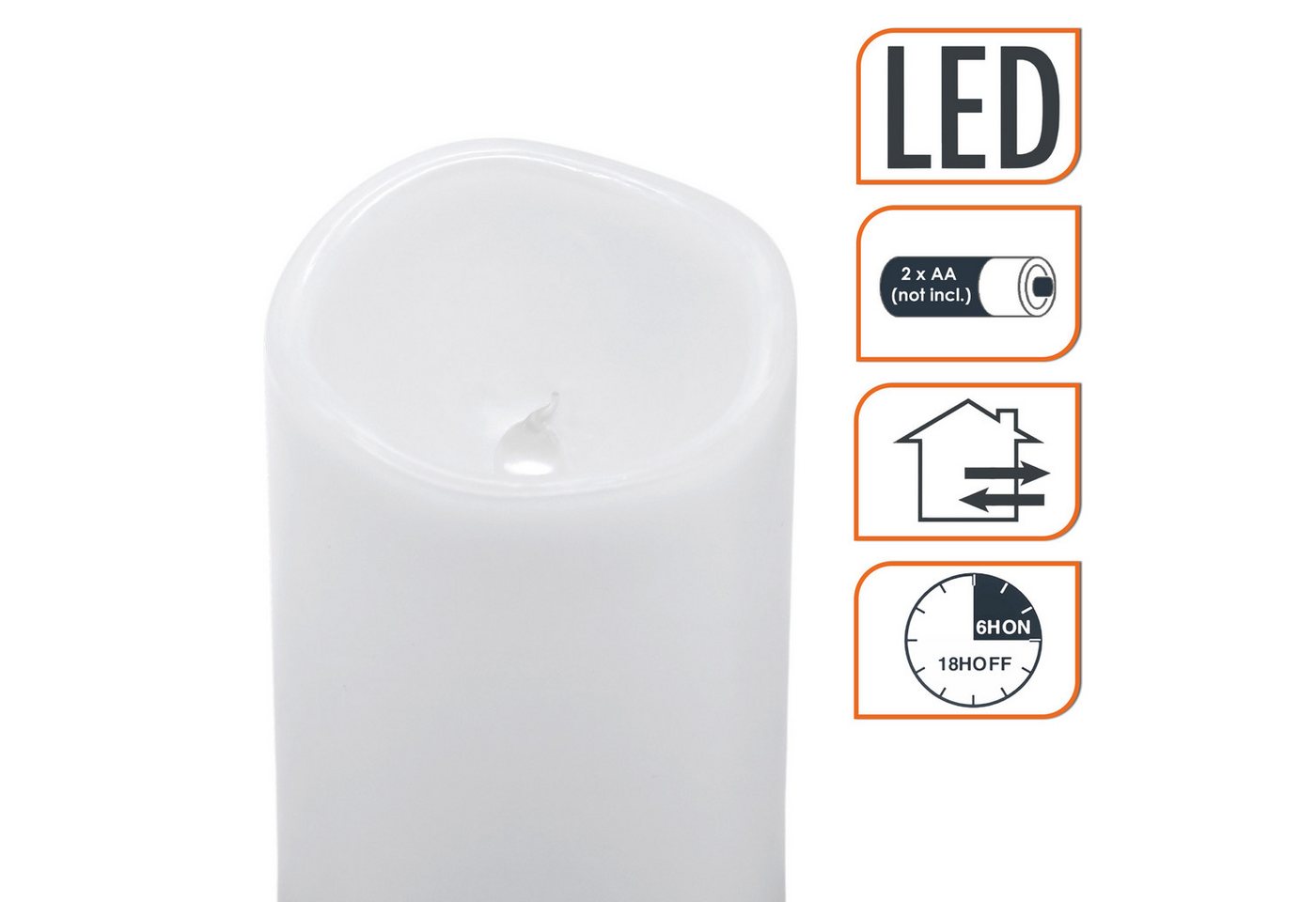 Spetebo LED Dekoobjekt LED Echtwachskerze warm weiß mit Timer, LED fest integriert, mit Timer Funktion – Bild 3 von 5
