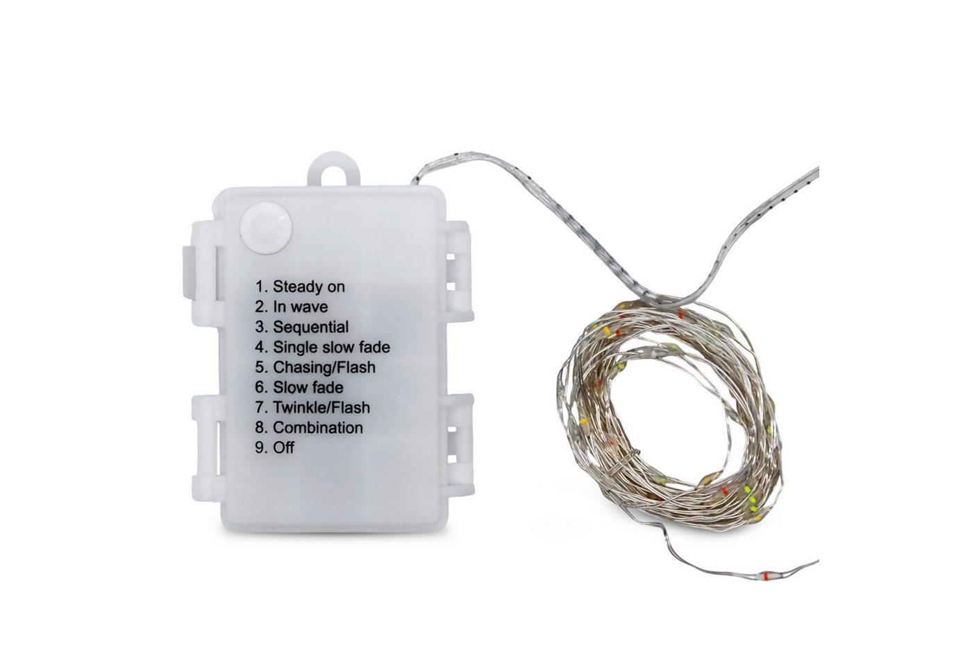 Spetebo LED-Lichterkette LED Draht Lichterkette 5 m - 100 LED, 100-flammig, Deko Beleuchtung für Außen mit 8 Funktionen – Bild 4 von 5