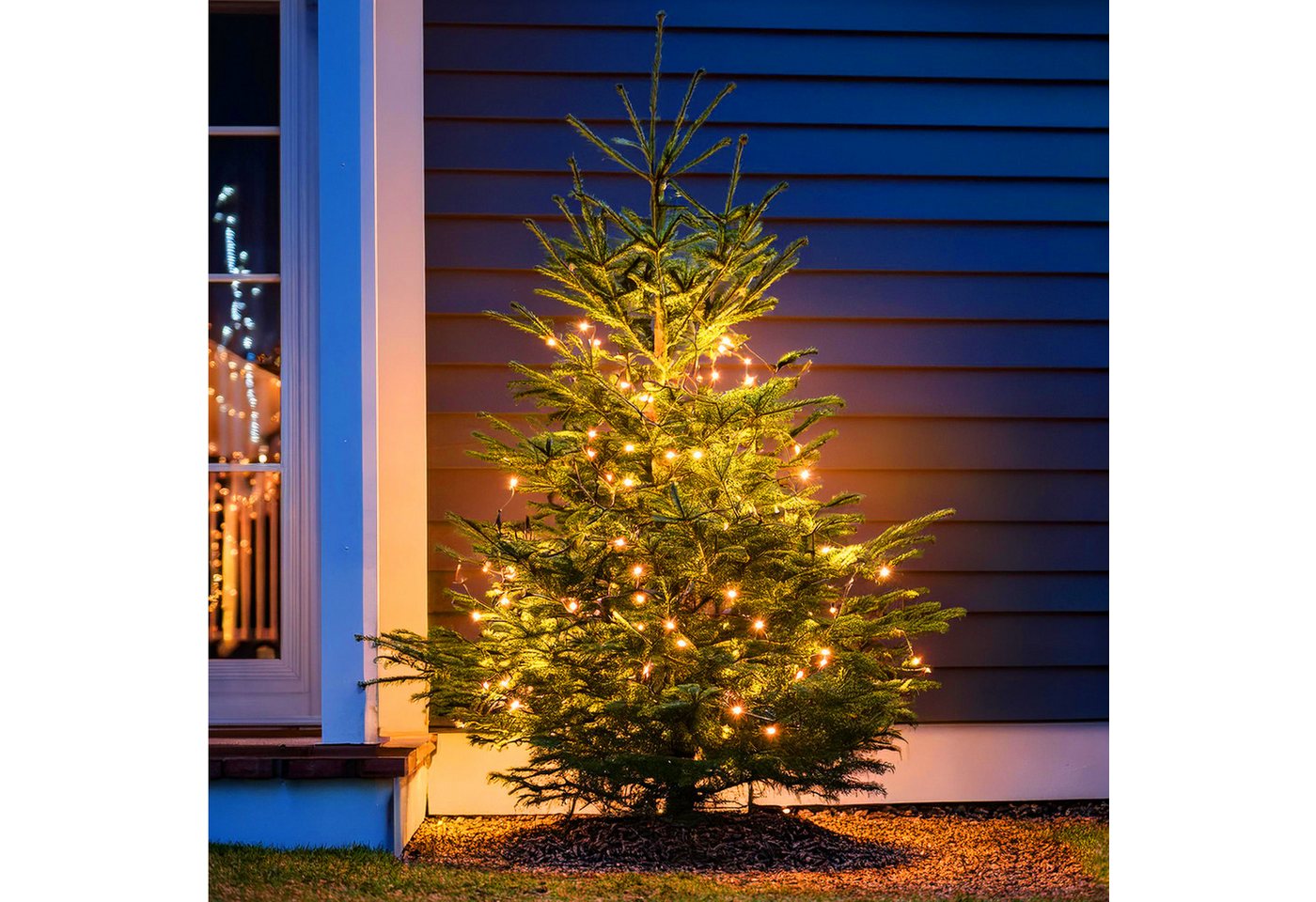 Spetebo LED-Lichterkette LED Lichterkette mit 8 Leuchtfunktionen, 200-flammig, Weihnachts Beleuchtung mit Speicherchip – Bild 4 von 5