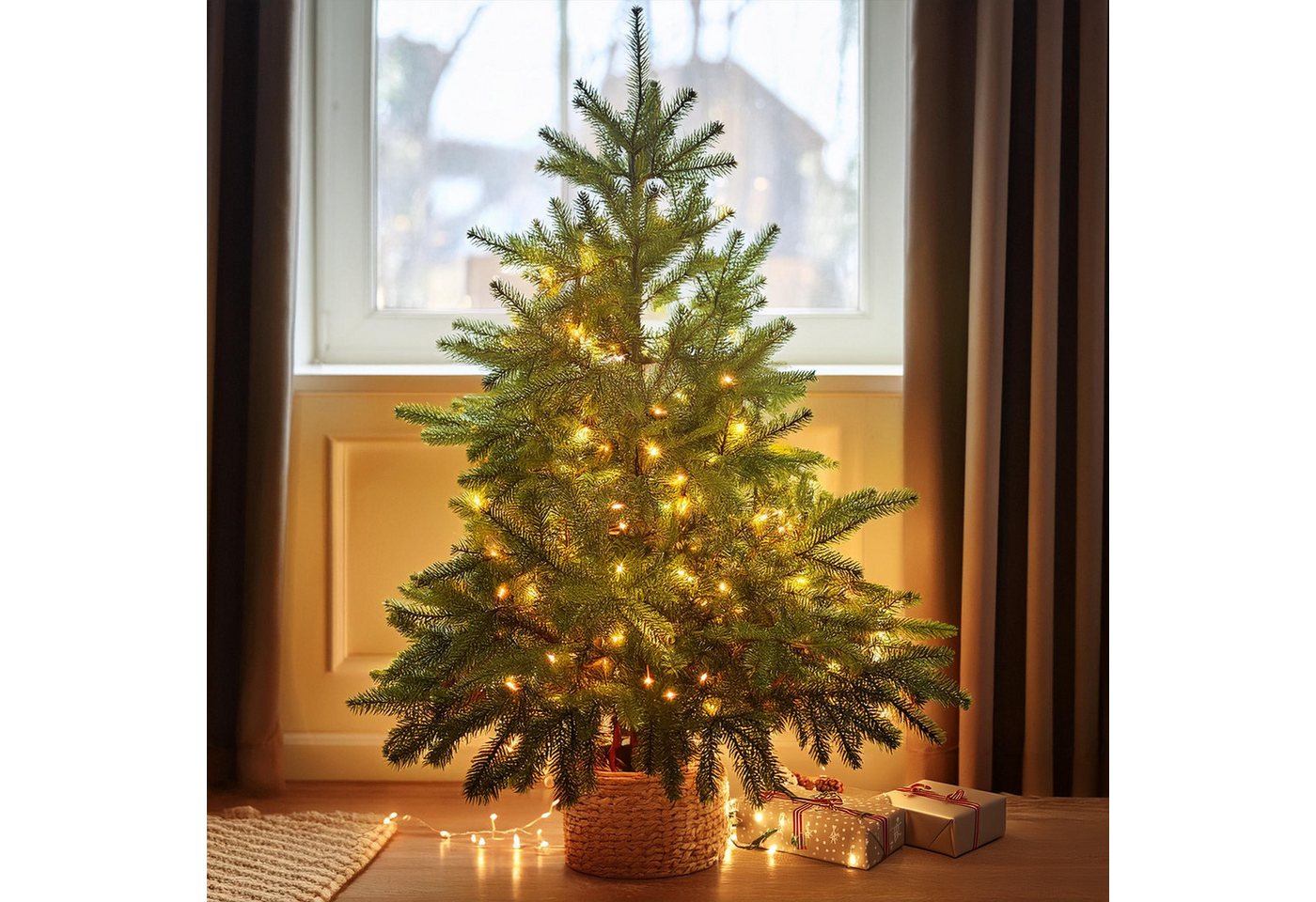 Spetebo LED-Lichterkette LED Lichterkette mit 8 Leuchtfunktionen, 200-flammig, Weihnachts Beleuchtung mit Speicherchip – Bild 5 von 5