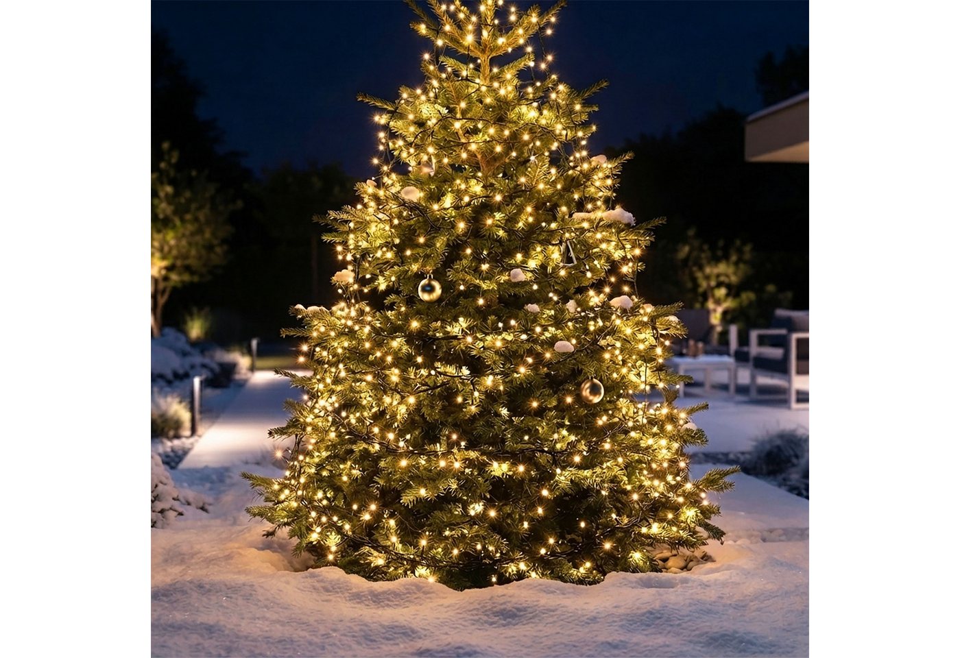 Spetebo LED-Lichterkette LED Weihnachts Außen Lichterkette - 20 m / 200 LED, Garten Deko Beleuchtung - warm weiß – Bild 5 von 5
