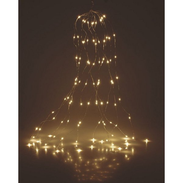 Spetebo LED-Lichterkette Micro LED Draht Lichterkette - warm weiß / 80 LED, 80-flammig, Drahtlichterkette Leuchtdraht Deko Beleuchtung Weihnachten