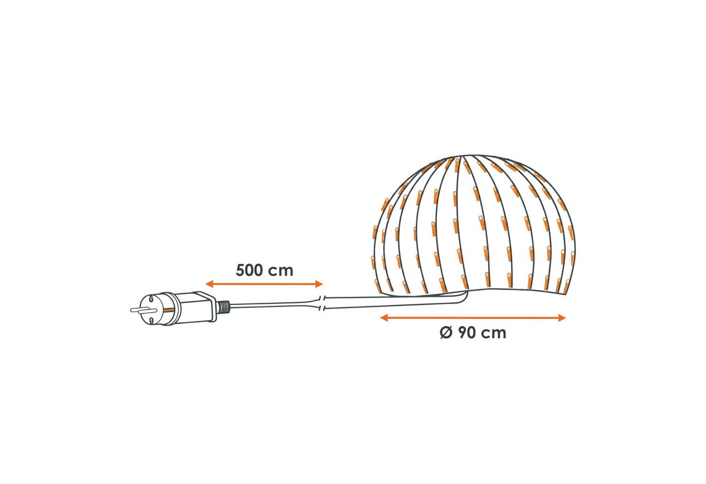 Spetebo LED-Lichternetz LED Buchsbaum Beleuchtung mit 144 LED warm weiß, 144-flammig, Garten Deko Lichtervorhang – Bild 4 von 5