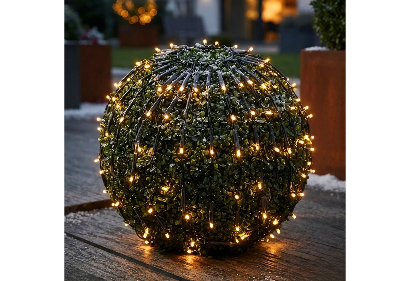 Spetebo LED-Lichternetz LED Buchsbaum Beleuchtung mit 144 LED warm weiß, 144-flammig, Garten Deko Lichtervorhang – Bild 5 von 5