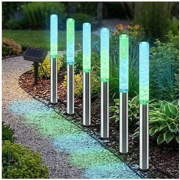 Spetebo LED Solarleuchte LED Solar Leuchten Bubbles - 6er Set, Farbwechsel, LED, bunt