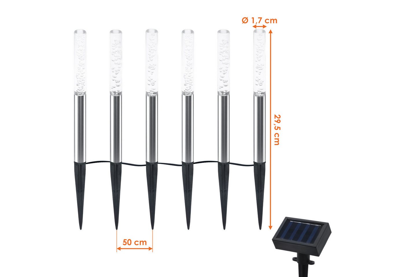 Spetebo LED Solarleuchte LED Solar Leuchten Bubbles - 6er Set, Farbwechsel, LED, bunt – Bild 2 von 5