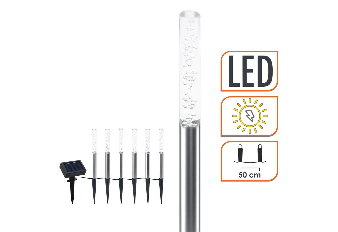 Spetebo LED Solarleuchte LED Solar Leuchten Bubbles - 6er Set, Farbwechsel, LED, bunt – Bild 3 von 5