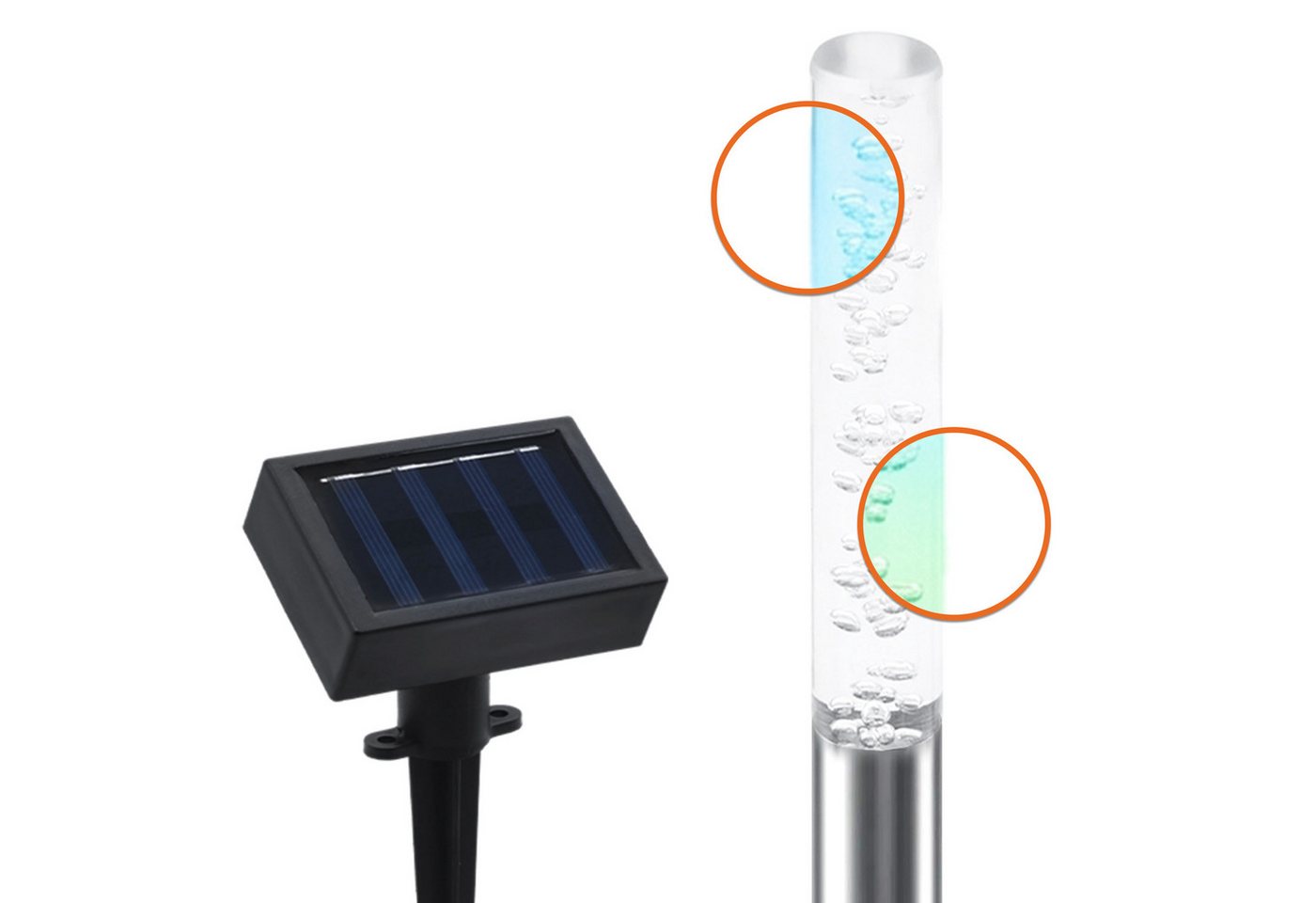 Spetebo LED Solarleuchte LED Solar Leuchten Bubbles - 6er Set, Farbwechsel, LED, bunt – Bild 4 von 5