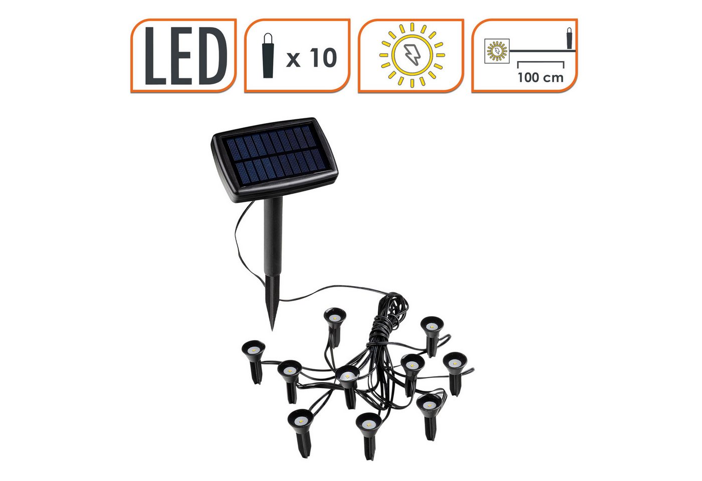Spetebo LED Solarleuchte LED Solar Pflanzenstrahler klein - 10er Set, Ein-/Ausschalter, LED fest verbaut, warm weiß, Mini Garten Strahler Deko Beleuchtung für a – Bild 3 von 5