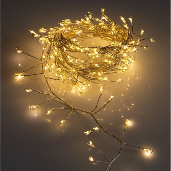 Spetebo Lichterkette Silver Wire CLUSTER Lights - 240 LED, 240-flammig