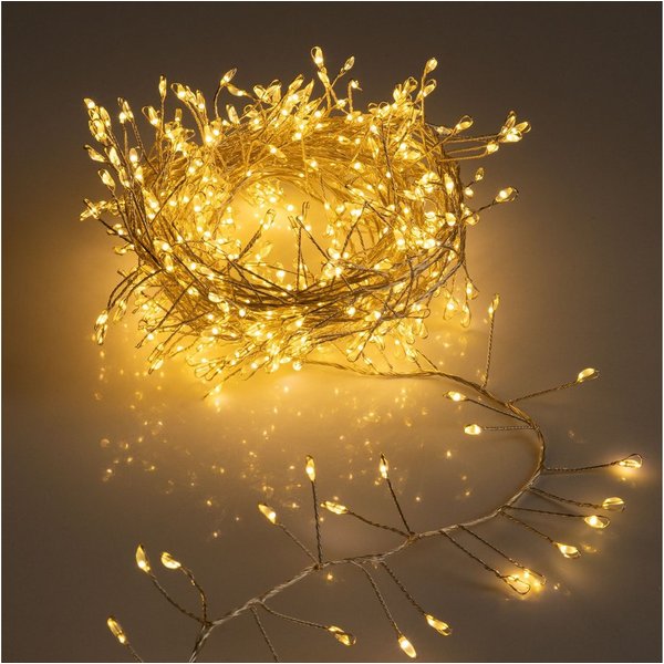 Spetebo Lichterkette Silver Wire CLUSTER Lights - 480 LED, 480-flammig