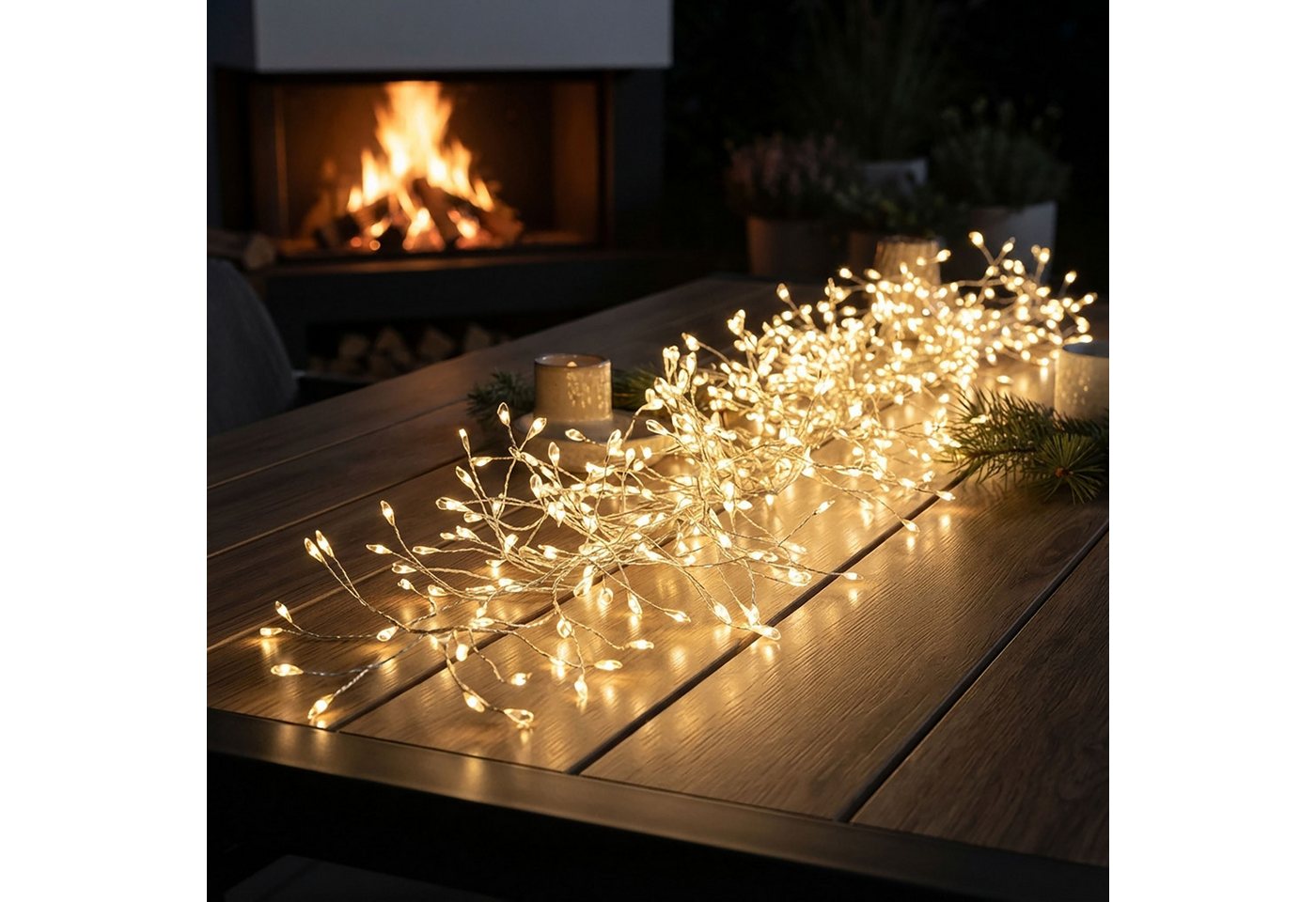 Spetebo Lichterkette Silver Wire CLUSTER Lights - 720 LED, 720-flammig – Bild 3 von 5