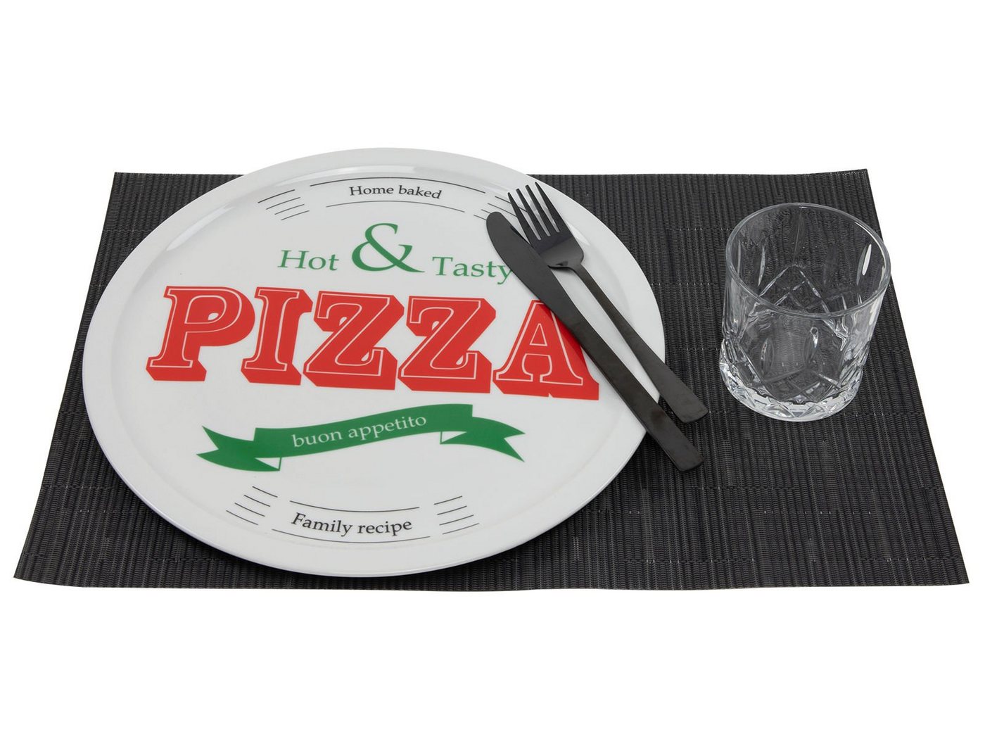 Spetebo Pizzateller PIZZA Teller 31,5 cm - 2er Set - je Motiv 1x, (2 St), 2er Set moderne Pizzateller – Bild 2 von 3