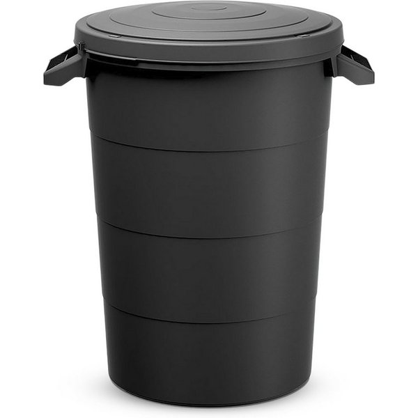 Spetebo Regentonne Regentonne 80 Liter mit Deckel - anthrazit, 80.00 l, (Packung, 1-tlg., mit Tragegriffen), Universal Kunststoff Garten Tonne