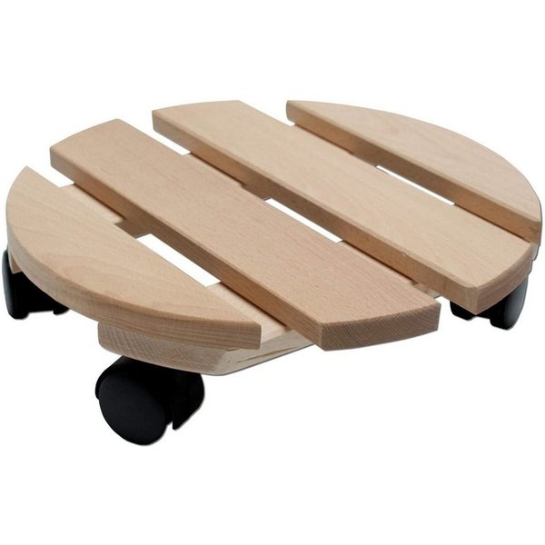 Spetebo Rollbrett Holz Pflanzenroller Buche massiv - Ø 30 cm, (1tlg., 1-St., Rollbrett), Rollbrett Untersetzer Rolluntersetzer Pflanzenrolli Blumentaxi
