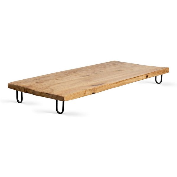 Spetebo Servierplatte Mango Servierplatte mit 4 Standfüßen - 50 cm, Holz, (Stück, 1-tlg., schönes Serviertablett), großes Holz Tablett für Käse oder Tapas