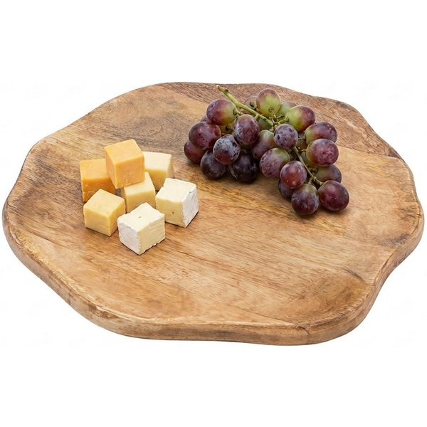 Spetebo Servierteller lebensmittelecht mit Naturkante, Mangoholz, (Einzelartikel, 1-tlg., 1x Servierplatte), mit Anti-Rutsch-Pads