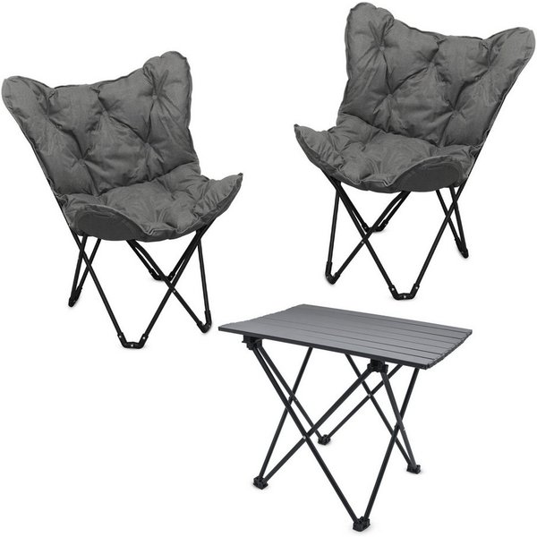 Spetebo Sitzgruppe Camping mit Aluminium Klapptisch inklusive Tragetasche, (Anzahl, 1-tlg., Stück), Inklusive 2 Tragetaschen